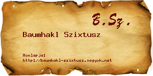 Baumhakl Szixtusz névjegykártya